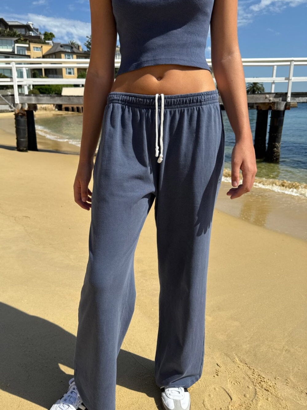 Brandy Melville Slate Blue Drawstring Sweatpants